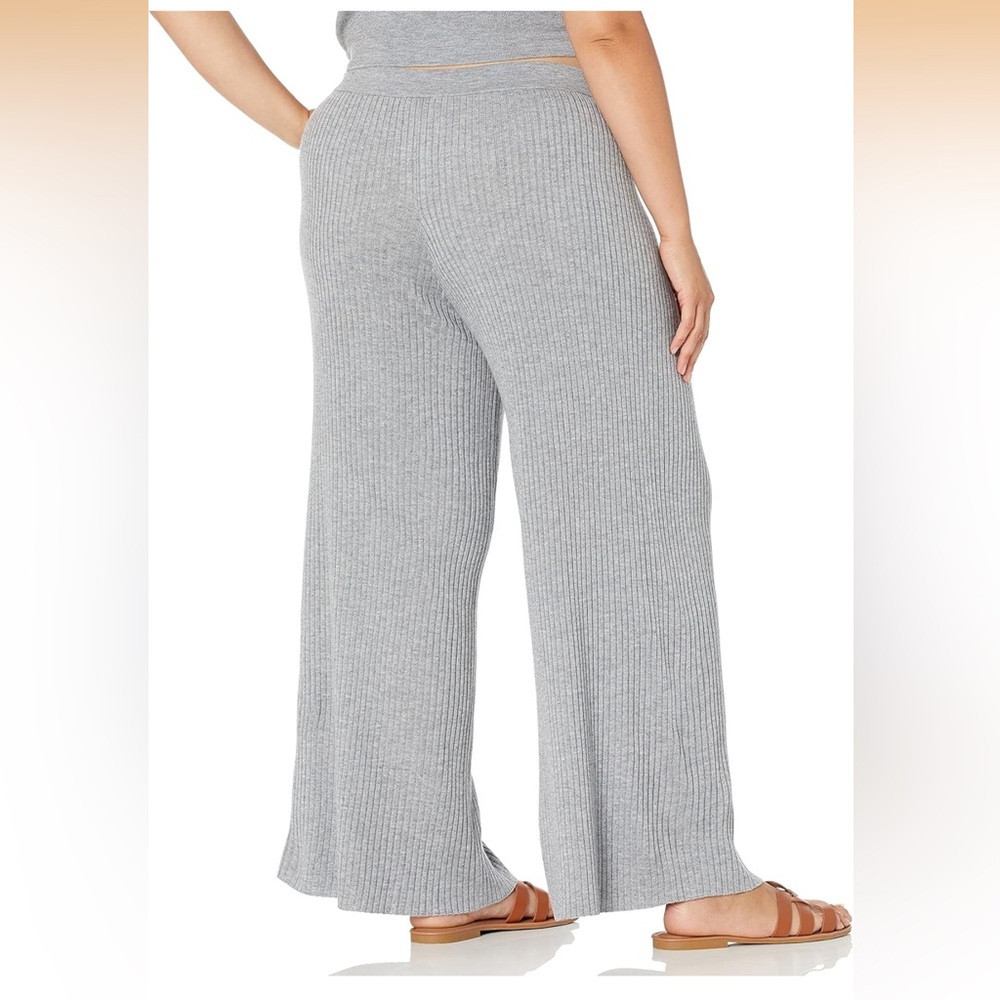 NWT The Drop Catalina Rib Knit Wide Leg Lounge Pants Heather Grey XXL